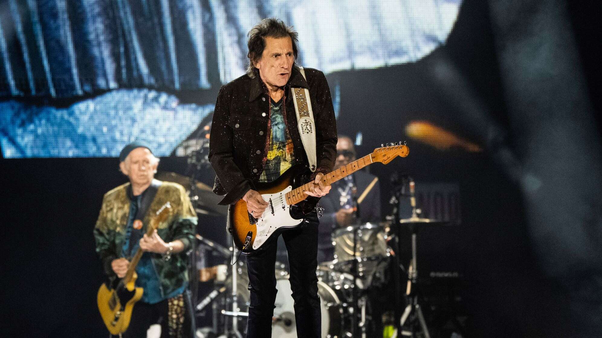 Ronnie Wood von den Rolling Stones auf der Bühne