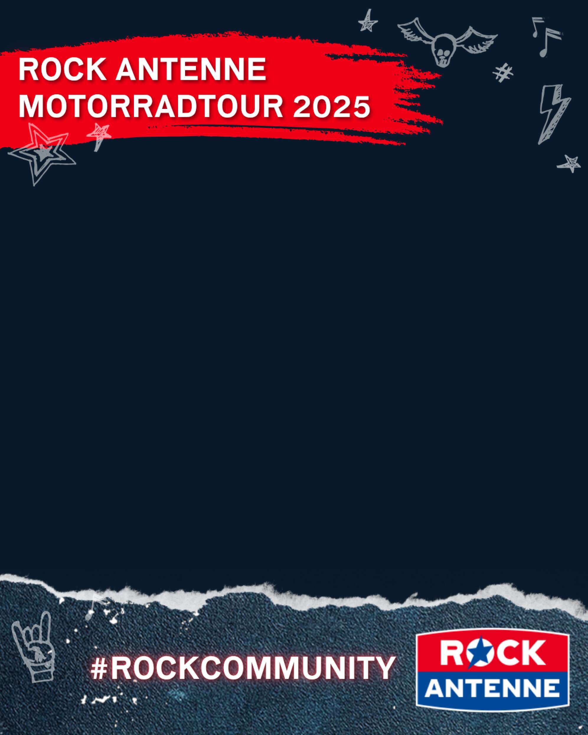 Fotorahmen für die ROCK ANTENNE Motorradtour 2025