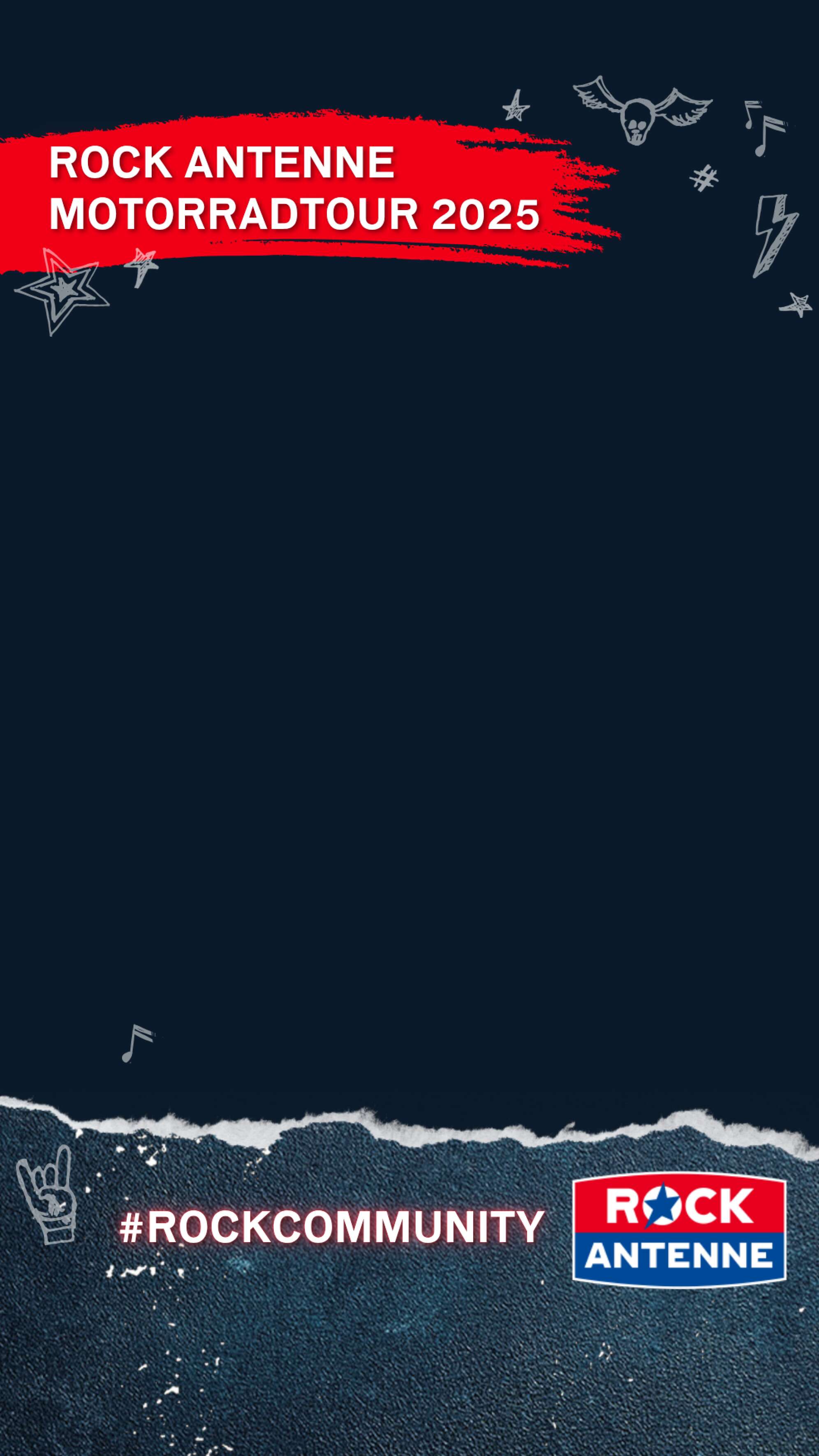 Fotorahmen für die ROCK ANTENNE Motorradtour 2025