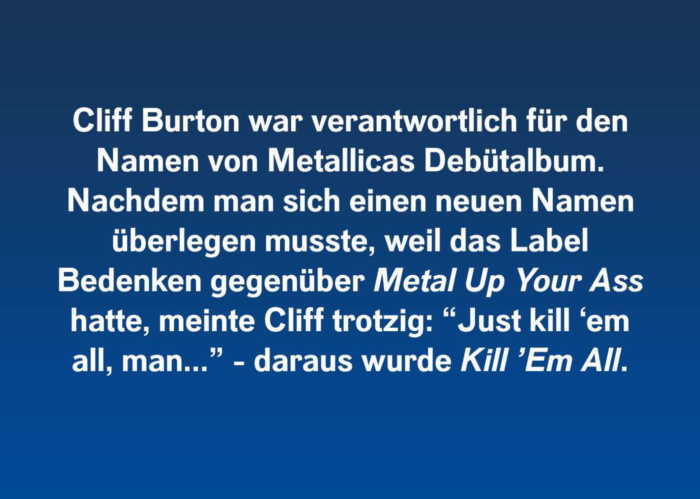 Fakten über Cliff Burton