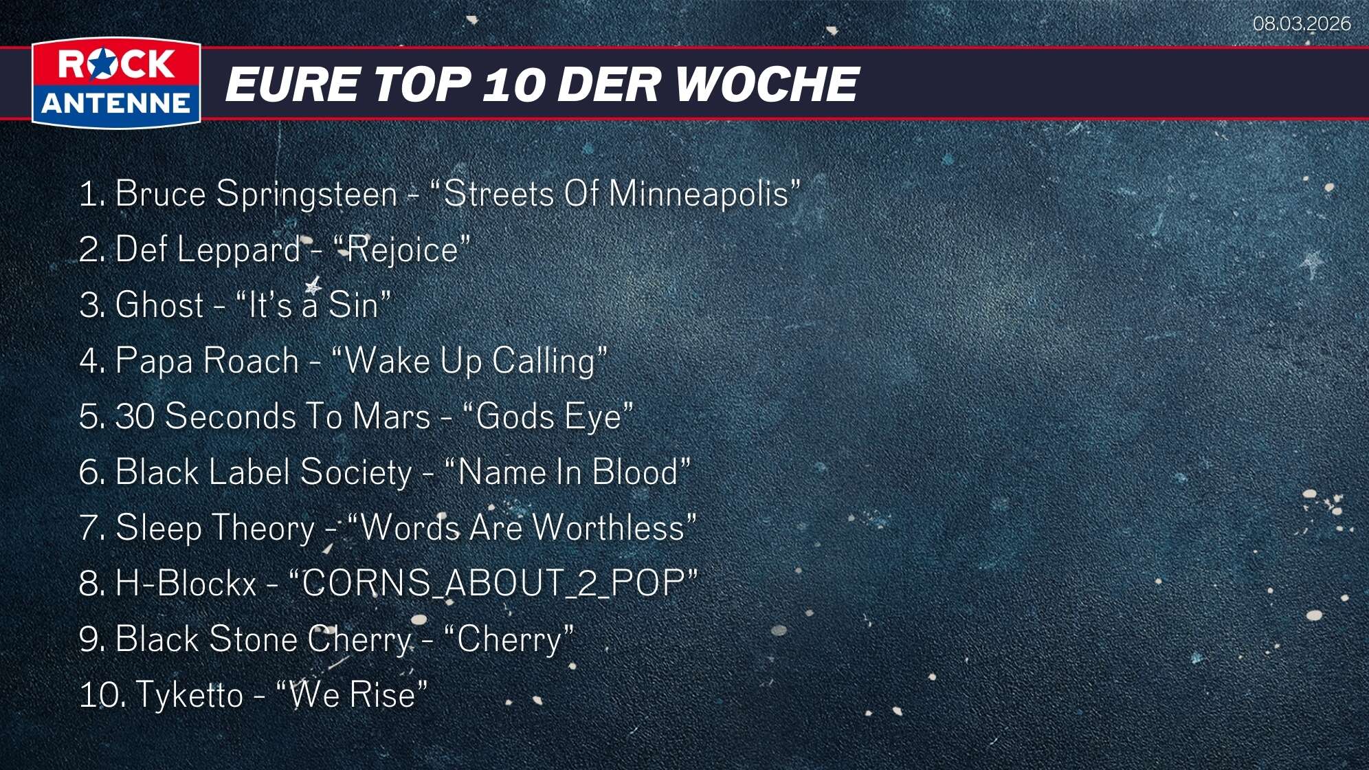 Top 10 vom 08.03.2026