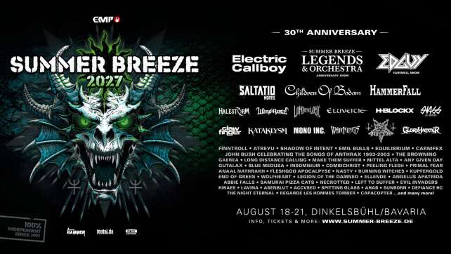 Neu im ROCK ANTENNE Konzertkalender: SUMMER BREEZE Open Air 2027 & Heavysaurus!