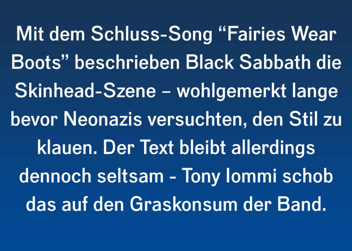 Fakt über Paranoid von Black Sabbath als Fließtext