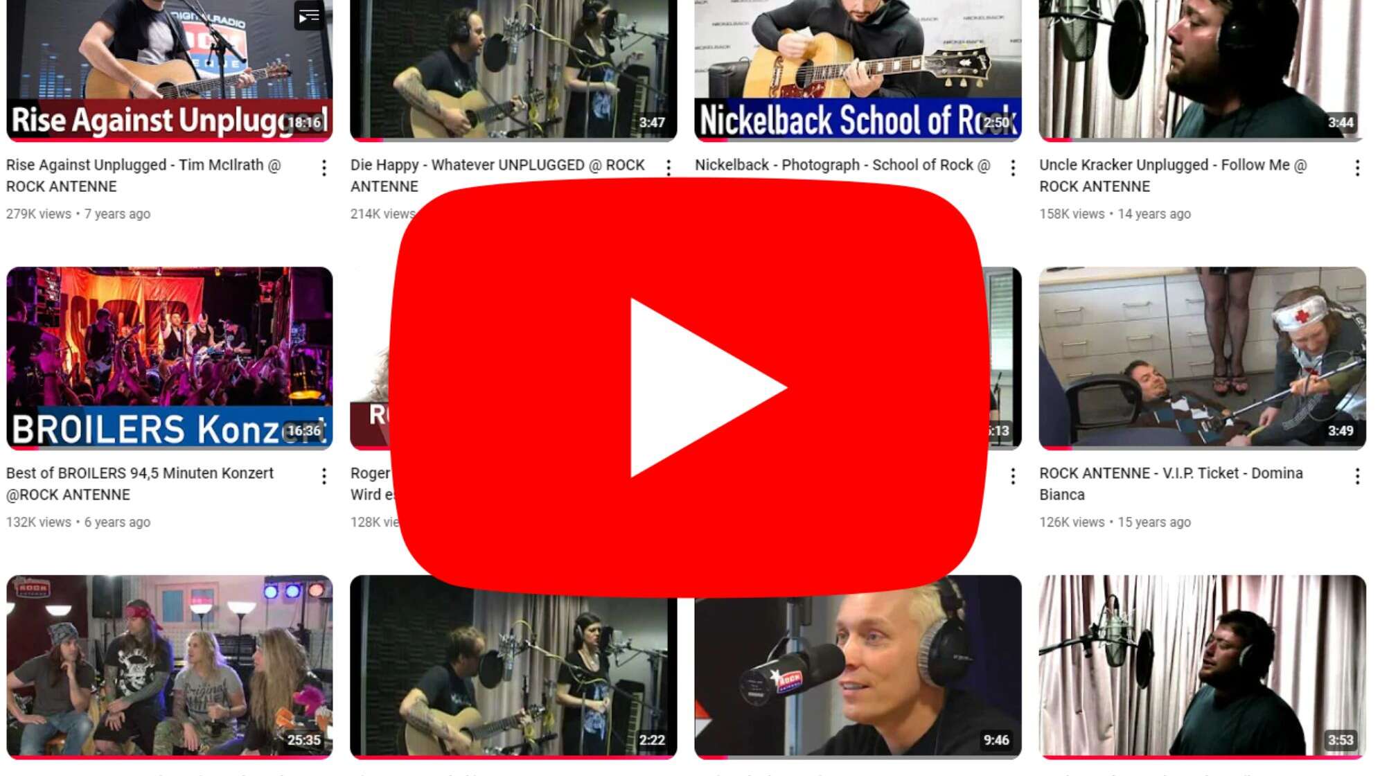 Unsere YouTube Highlights aus 25 Jahren - das ROCK ANTENNE Profil auf YouTube